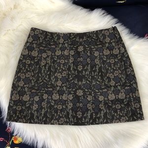 Free People Floral Print Jacquard Mini Skirt